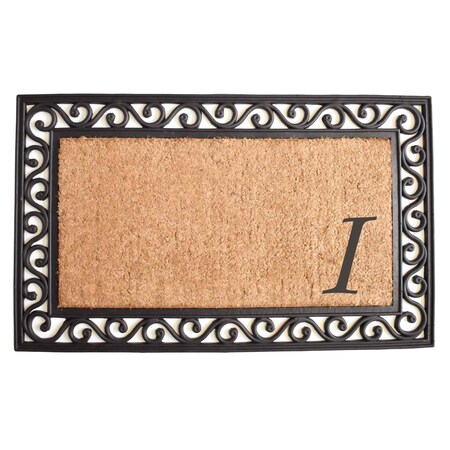 Monogram Door Mat, Coir, Black, Natural, 18 in W x 30 in L